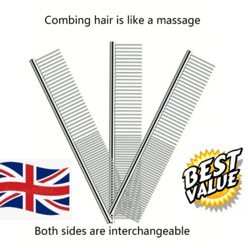 Pet metal wide tooth comb - metal, dog