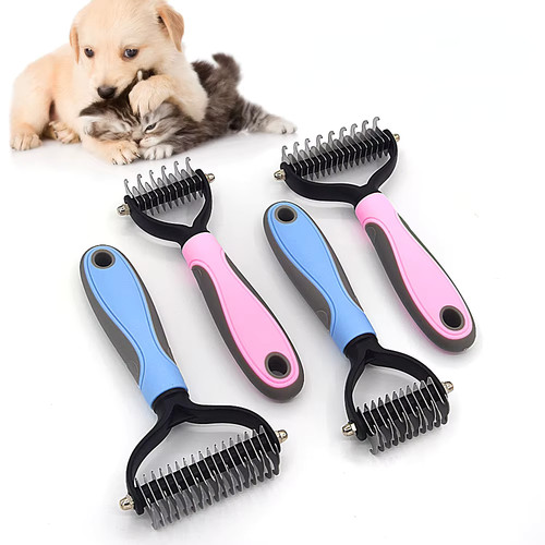 Pet deshedding grooming brush - pet,